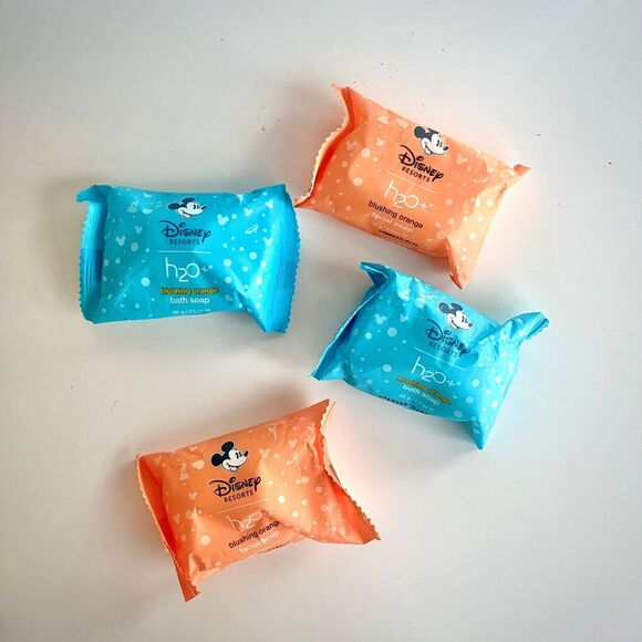 Disney Resorts Soap H20 Bath Facial Blushing Orange Travel Size 4 Bars - Picture 1 of 3
